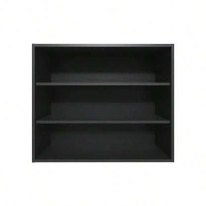 Chinle Wall Cabinet in Melamine with Open Storage, Black