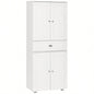 HOMCOM 72 Freestanding Kitchen Pantry Cabinet with 2 Large Double Door Cabinets and 1 Center Drawer, White