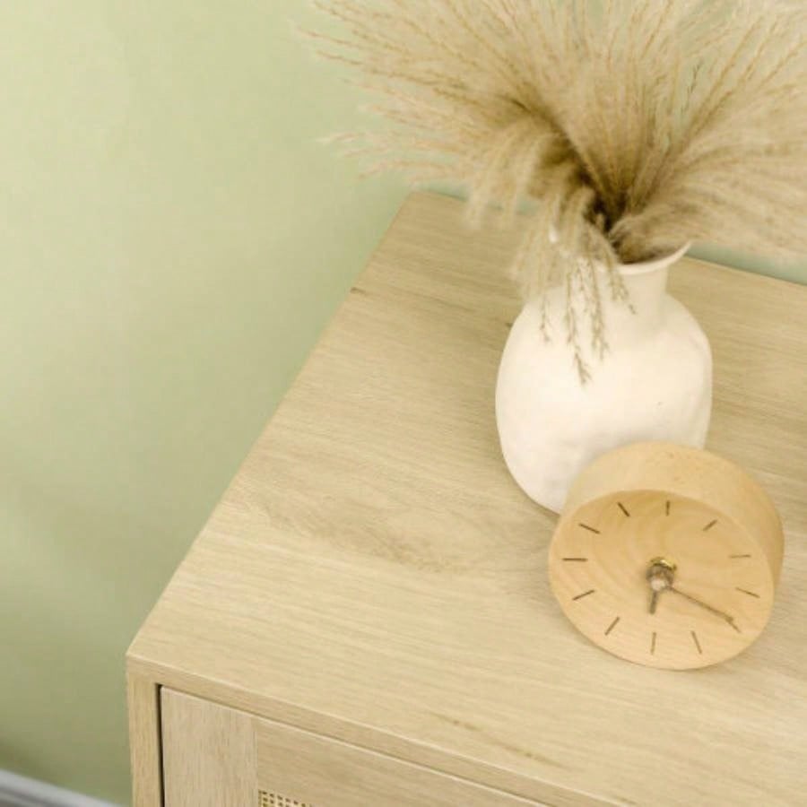 HOMCOM Accent Cabinet, Sideboard Buffet Cabinet with Rattan Doors, Adjustable Shelf and Metal Base, Boho Storage Cabinet Living Room, Kitchen, Natural