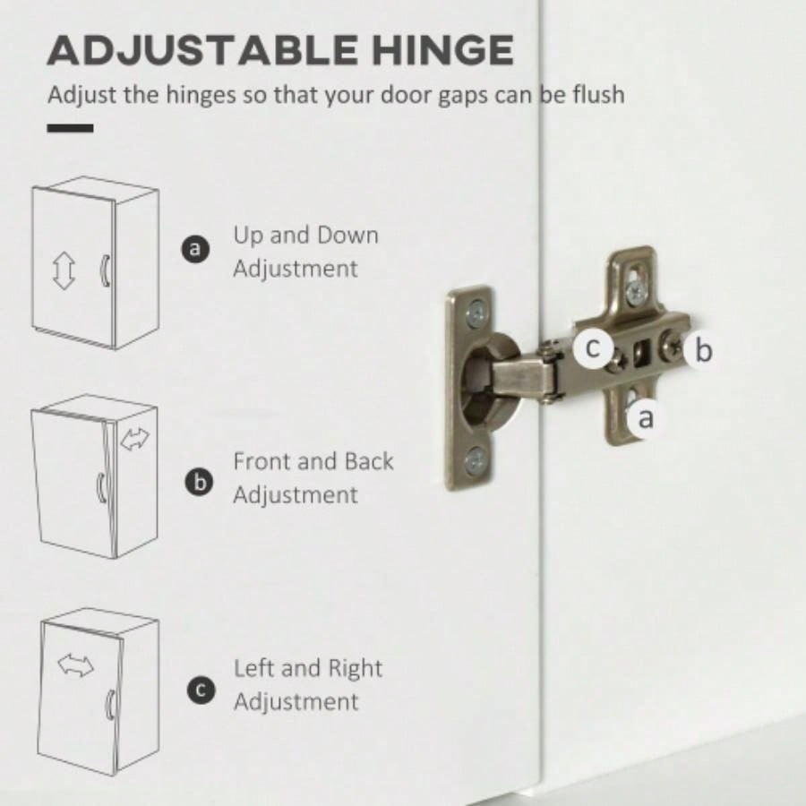 HOMCOM 72 Freestanding Kitchen Pantry Cabinet with 2 Large Double Door Cabinets and 1 Center Drawer, White