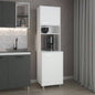 FM FURNITURE Buckeye Kitchen Pantry with Open Storage and 2 Doors, White