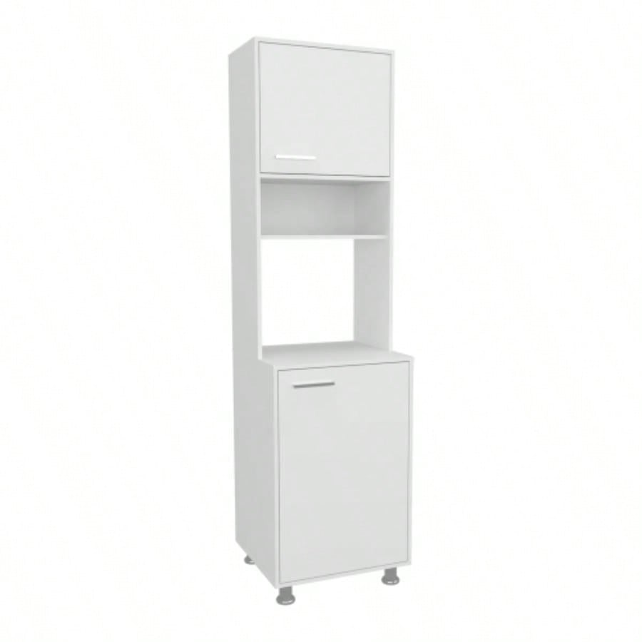 FM FURNITURE Buckeye Kitchen Pantry with Open Storage and 2 Doors, White