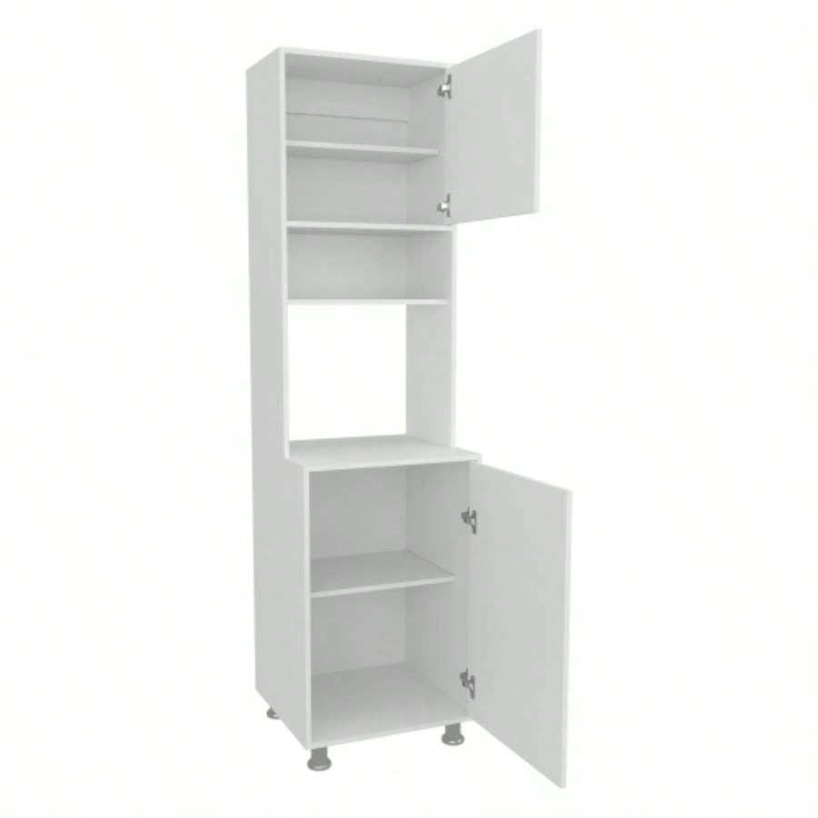FM FURNITURE Buckeye Kitchen Pantry with Open Storage and 2 Doors, White