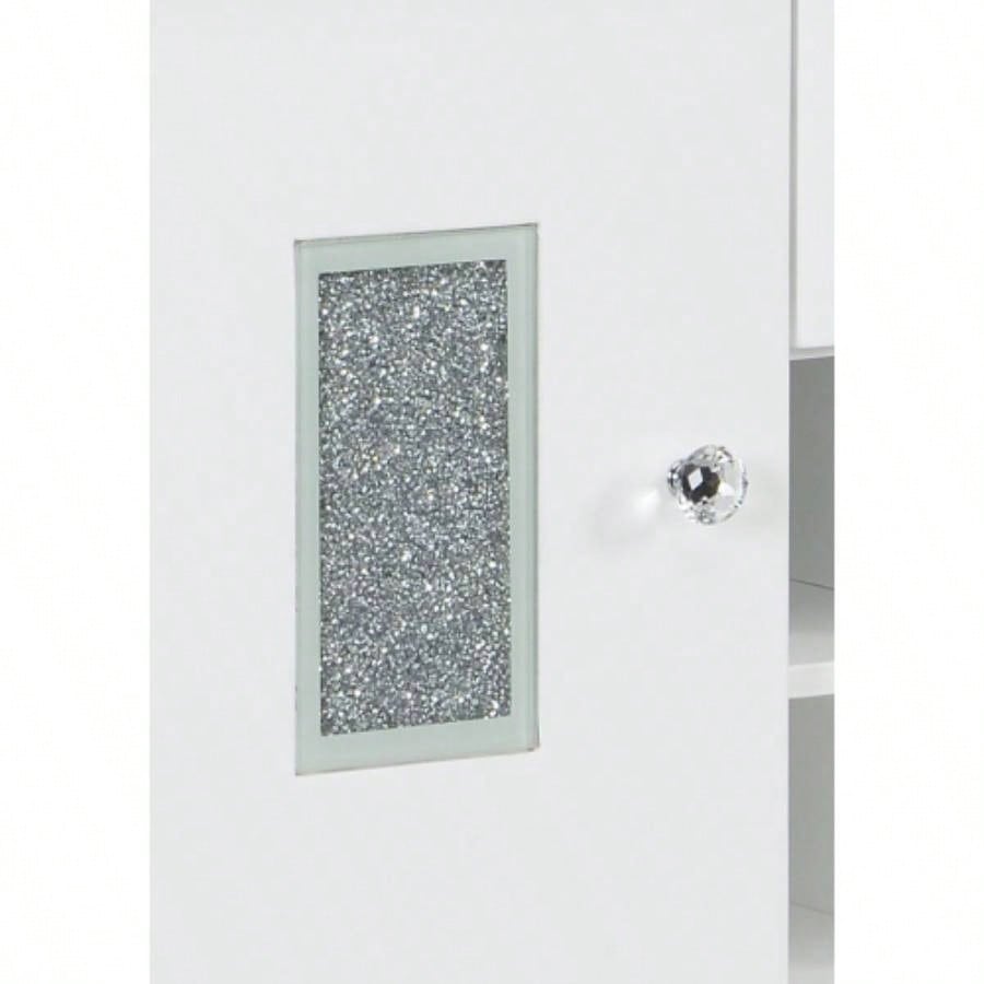 Elizaveta Faux Diamonds White High Gloss Server