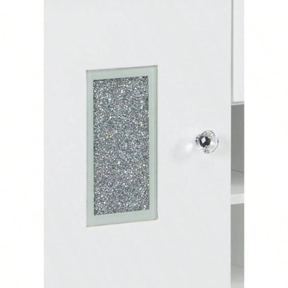 Elizaveta Faux Diamonds White High Gloss Server