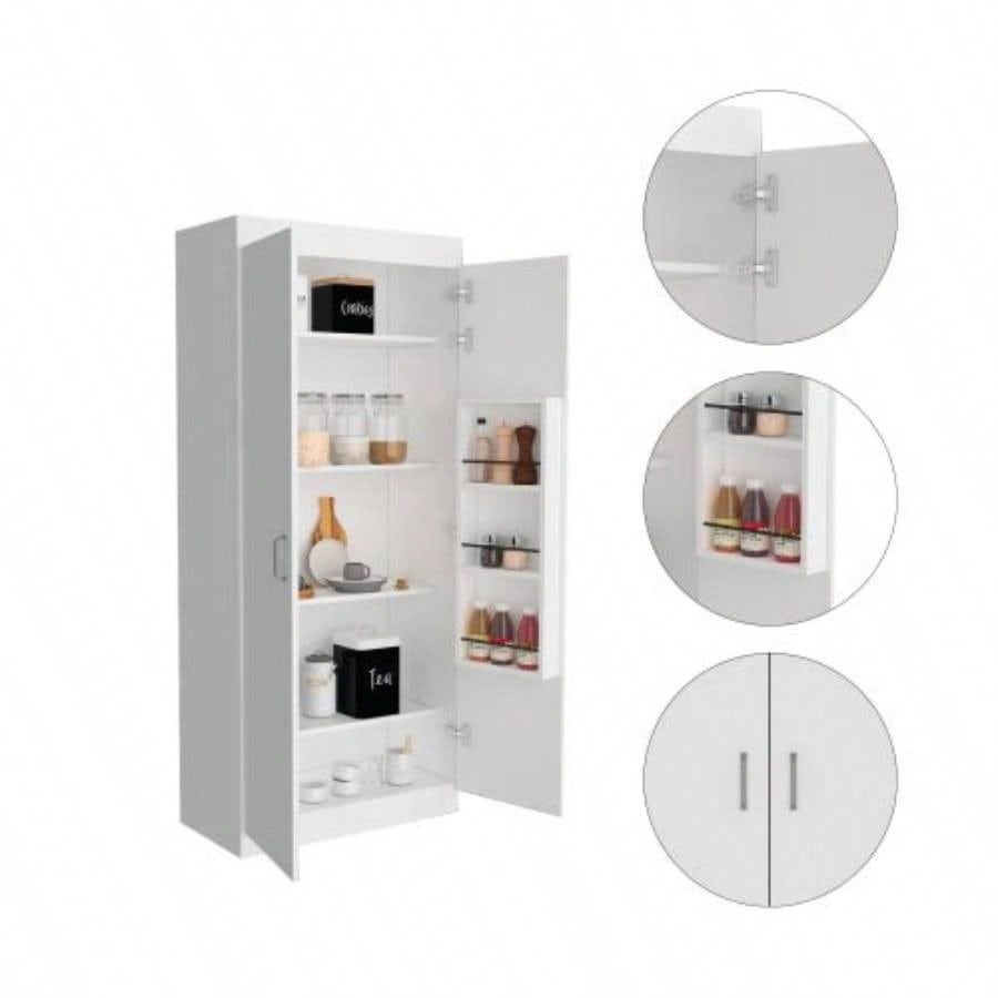 Cherry Hill 5 - Shelf Pantry Cabinet White