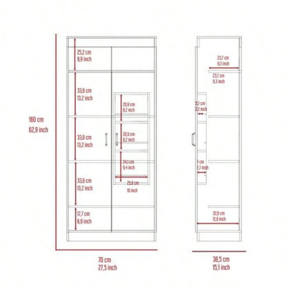 Cherry Hill 5 - Shelf Pantry Cabinet White