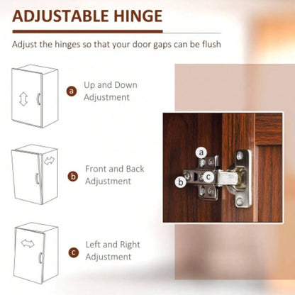 HOMCOM 63 2 - Door Kitchen Pantry, Freestanding Storage Cabinet with 5 - tier Shelving and 2 Adjustable Shelves Dining Room, Brown