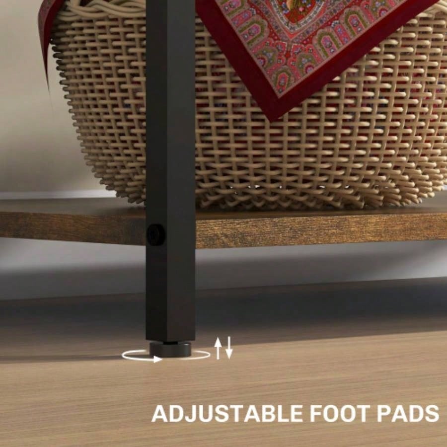 HOMCOM Bakers Rack with Power Outlet and LED Lights, Coffee Bar with Storage Shelves, Industrial Microwave Stand with Wine Bottle Rack, Drawer, Barn Door Cabinet, Rustic Brown