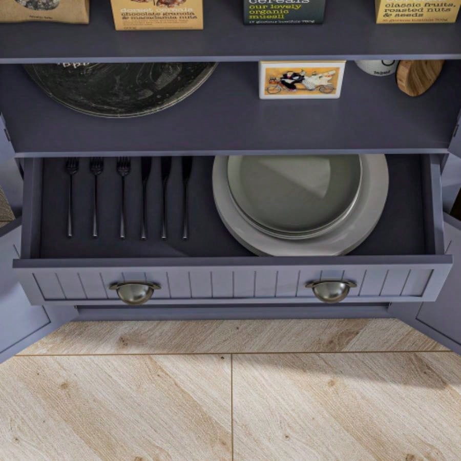 HOMCOM 72 Kitchen Pantry Cabinet, Freestanding Tall Storage Cabinet, Traditional Kitchen Cabinet with 4 Doors, Drawer and 3 Adjustable Shelves Dining Room, Navy Blue