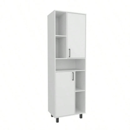 Kitchen Pantry Cabinet, 2 Doors, 4, 9 Shelves, White