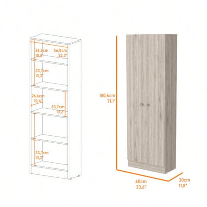 Buxton Rectangle 2 - Door Storage Tall Cabinet Light