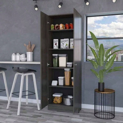 Virginia Double Door Storage Cabinet, Five Shelves