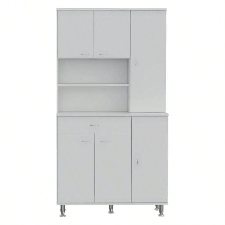 Venice 90 Pantry Cabinet, Multiple Cabinets, One Drawer, Two Open Shelves