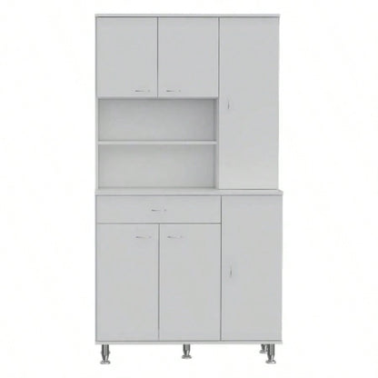 Venice 90 Pantry Cabinet, Multiple Cabinets, One Drawer, Two Open Shelves