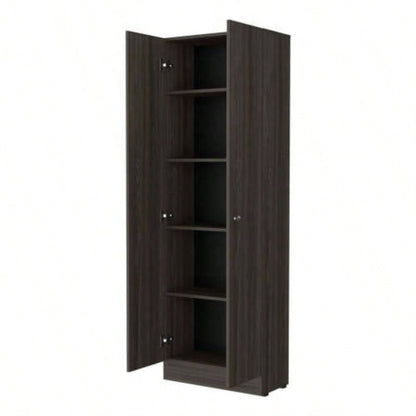 Virginia Double Door Storage Cabinet, Five Shelves