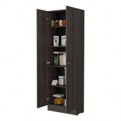 Virginia Double Door Storage Cabinet, Five Shelves