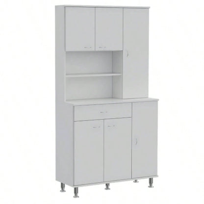 Venice 90 Pantry Cabinet, Multiple Cabinets, One Drawer, Two Open Shelves