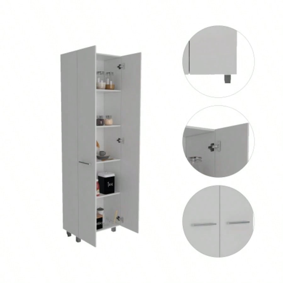 Pensacola, Double Door Pantry Cabinet, Five Interior Shelve