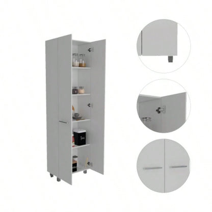 Pensacola, Double Door Pantry Cabinet, Five Interior Shelve