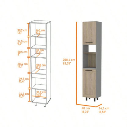 Everly Kitchen Pantry, Six Shelves, Double Door