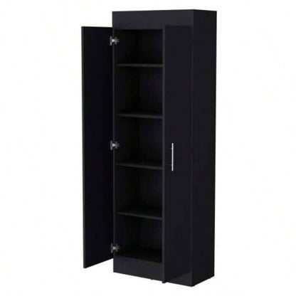 Black 5 - Shelf Storage Pantry Cabinet