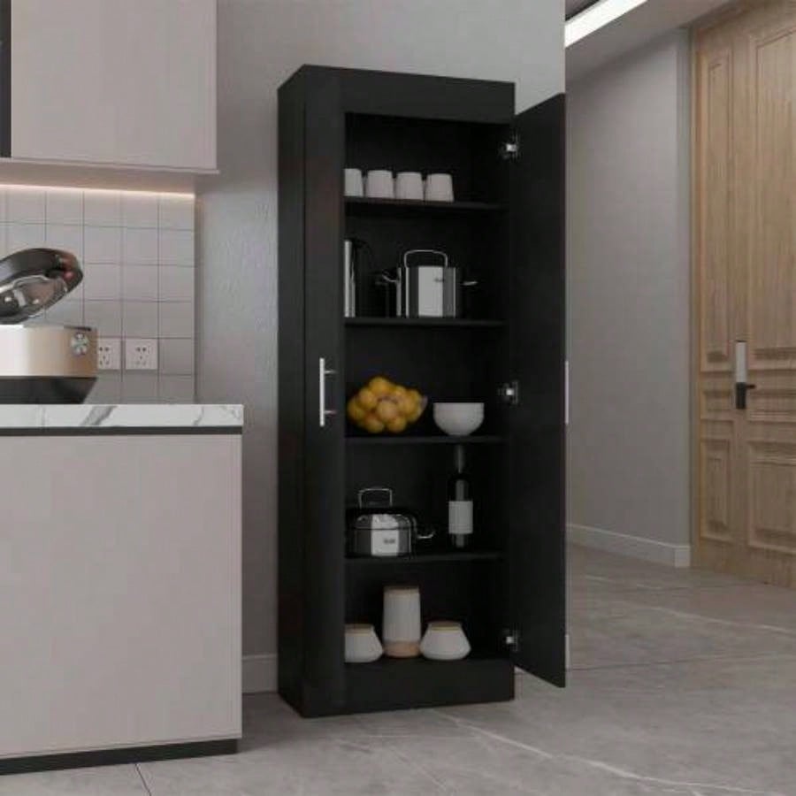 Black 5 - Shelf Storage Pantry Cabinet