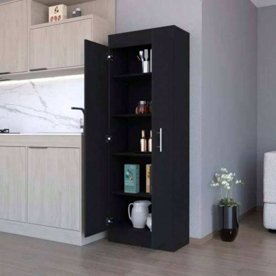 Black 5 - Shelf Storage Pantry Cabinet