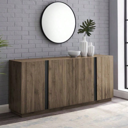 Mid - Modern 3 - Drawer Low TV Stand TVs up to 80 - Slate