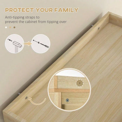 HOMCOM 72 Farmhouse Kitchen Pantry Cabinet, Freestanding Tall Storage Cabinet with 4 Soft - Close Doors, 2 Adjustable Shelves and Drawer Dining Room, Natural Wood