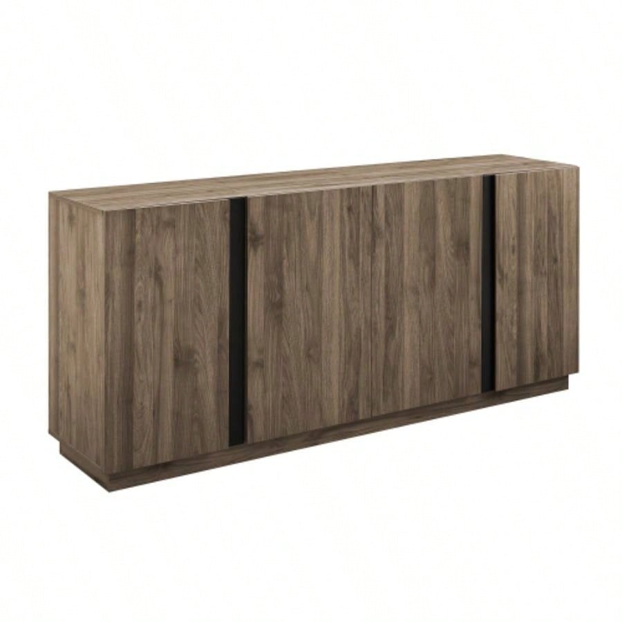 Mid - Modern 3 - Drawer Low TV Stand TVs up to 80 - Slate