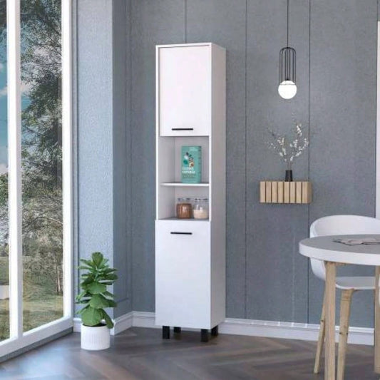 Sheffield 2 - Door Pantry Cabinet, with Two 2 - Cabinet Spaces and Two Open Shelves