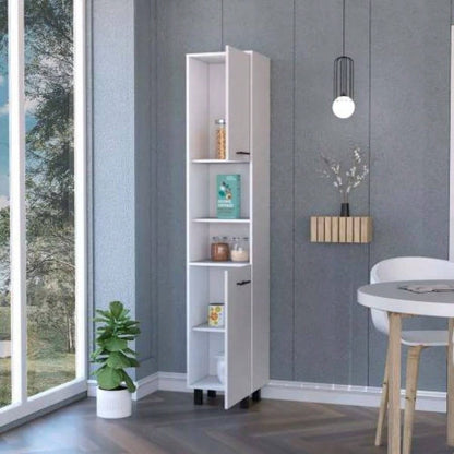Sheffield 2 - Door Pantry Cabinet, with Two 2 - Cabinet Spaces and Two Open Shelves