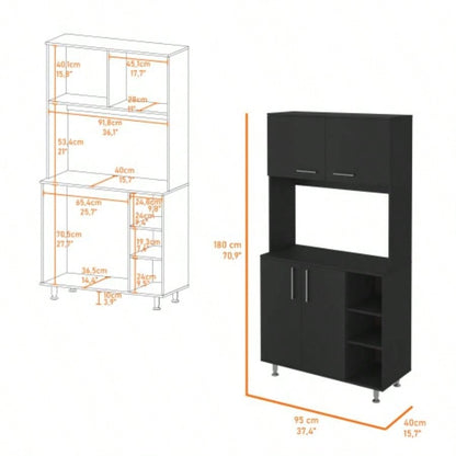 Colorado Pantry Cabinet, Three Open Shelves