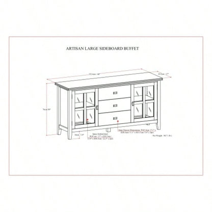 Artisan - Large Sideboard Buffet - Dark Chestnut Brown