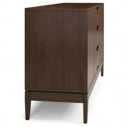 Harper Solid Hardwood Sideboard Buffet in Walnut Brown