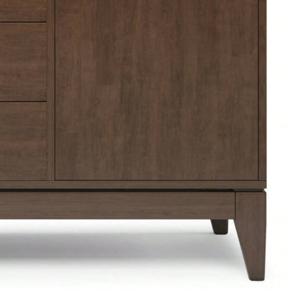Harper Solid Hardwood Sideboard Buffet in Walnut Brown