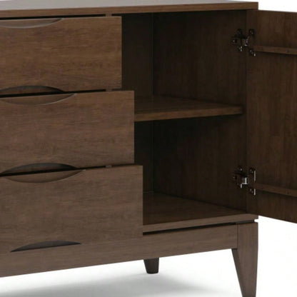Harper Solid Hardwood Sideboard Buffet in Walnut Brown