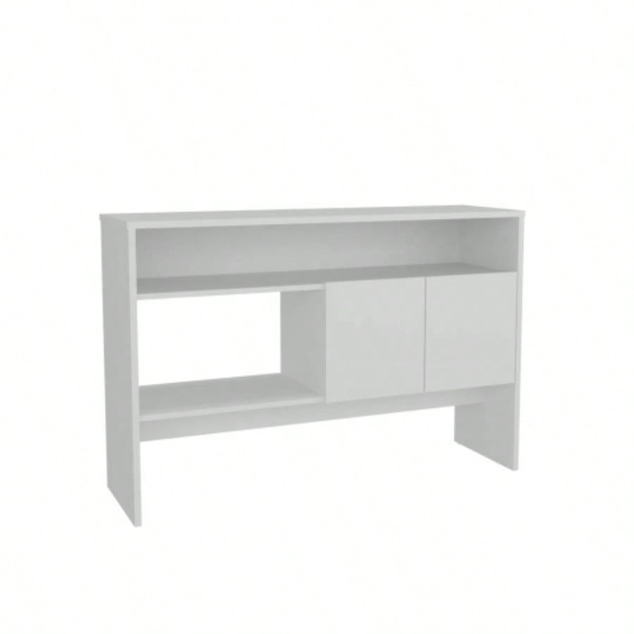 Console Table 31.8 H, with 2 Doors and 3 Shelves, White