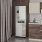 White Kitchen Pantry with Open Storage and 2 Doors