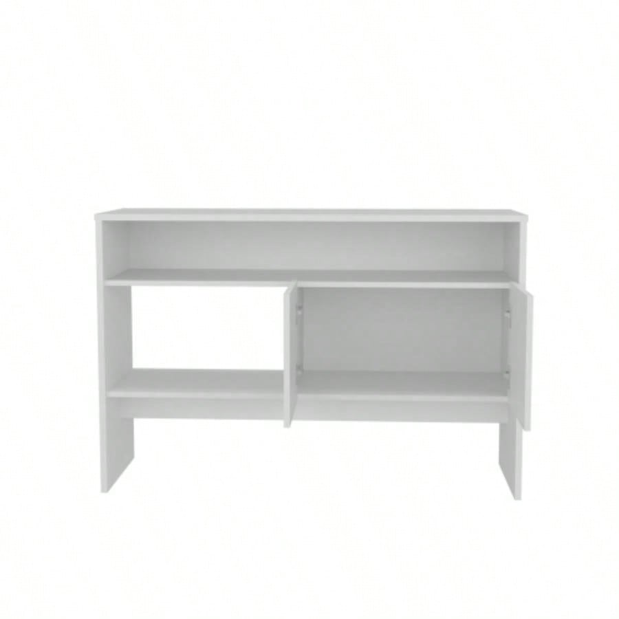 Console Table 31.8 H, with 2 Doors and 3 Shelves, White
