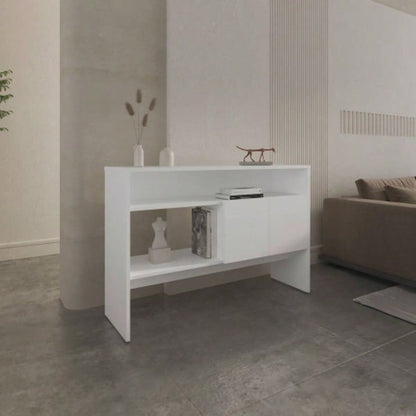 Console Table 31.8 H, with 2 Doors and 3 Shelves, White