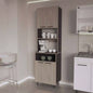 White Oak and Wengue Kitchen Pantry with Open Storage and 4 Doors
