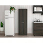 Buxton Rectangle 2 - Door Storage Tall Cabinet Carbon Espresso and Black Wengue