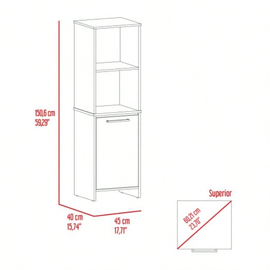 Forester 1 - Shelf Pantry Cabinet White