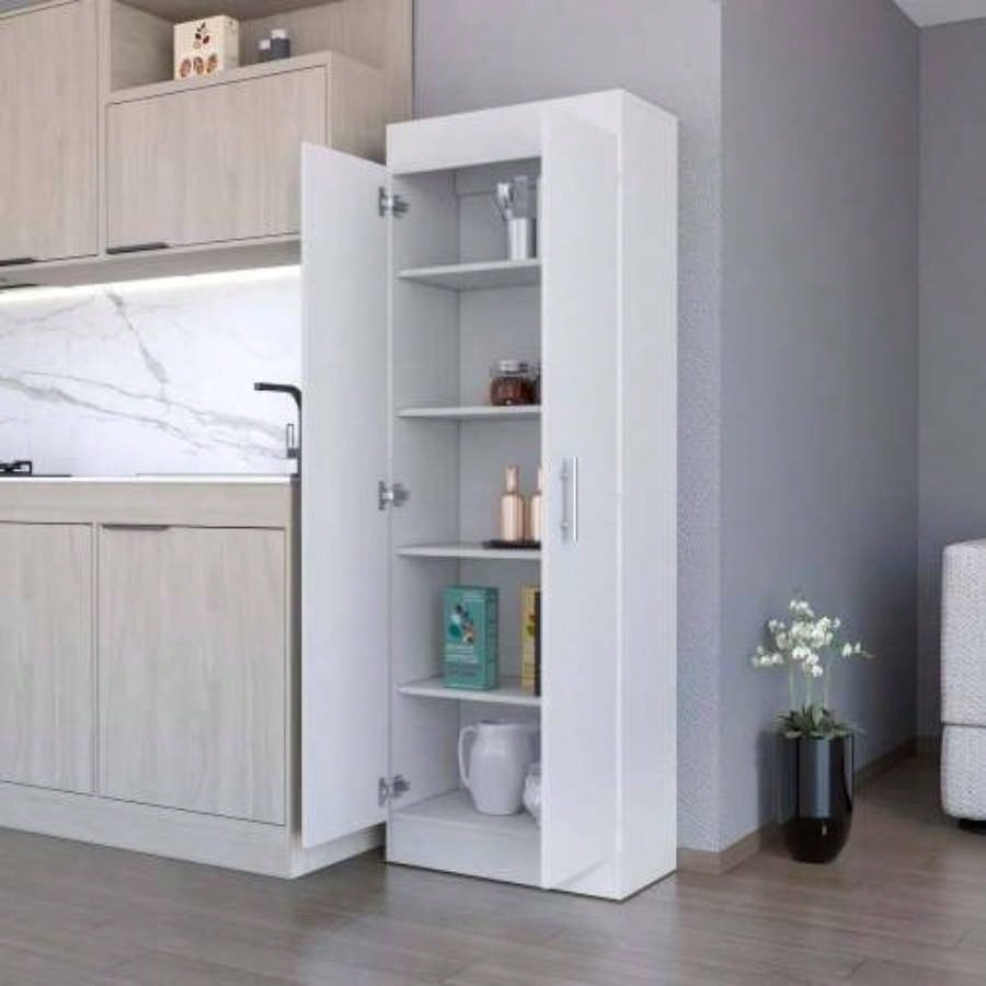White 5 - Shelf Storage Pantry Cabinet