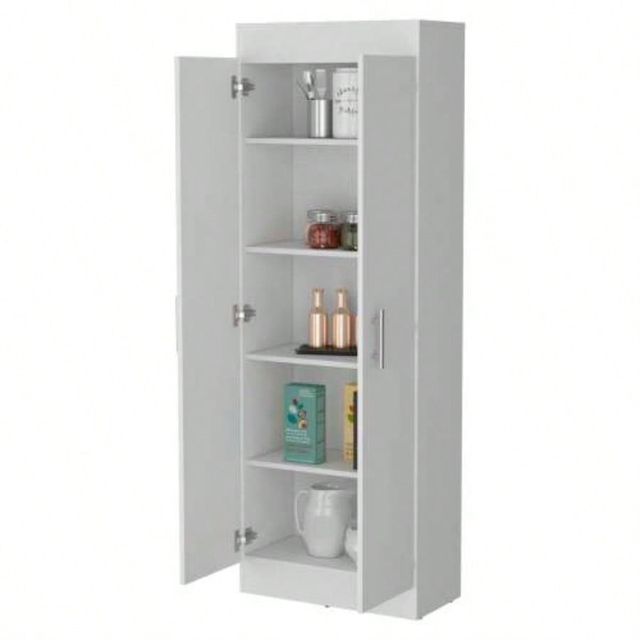 White 5 - Shelf Storage Pantry Cabinet