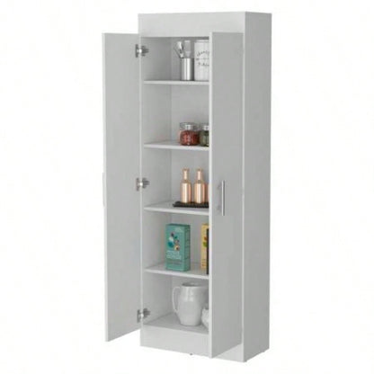 White 5 - Shelf Storage Pantry Cabinet