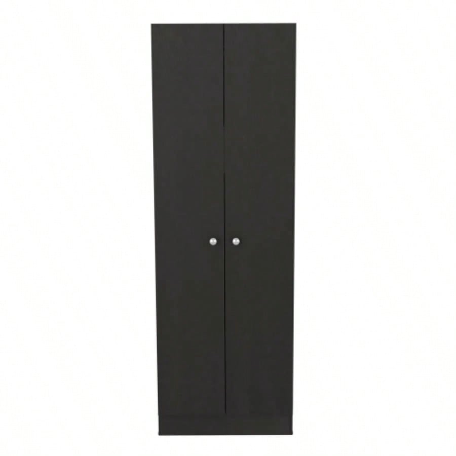 Multistorage Pantry Cabinet, Five Shelves, Double Door Cabinet - Black