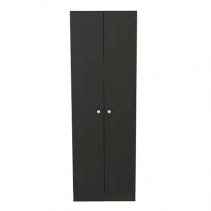 Multistorage Pantry Cabinet, Five Shelves, Double Door Cabinet - Black